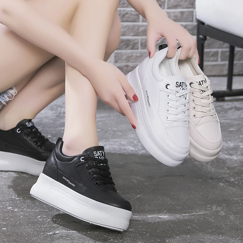 
hot selling comfortable women casual walking shoes height increasing sneaker shoes 