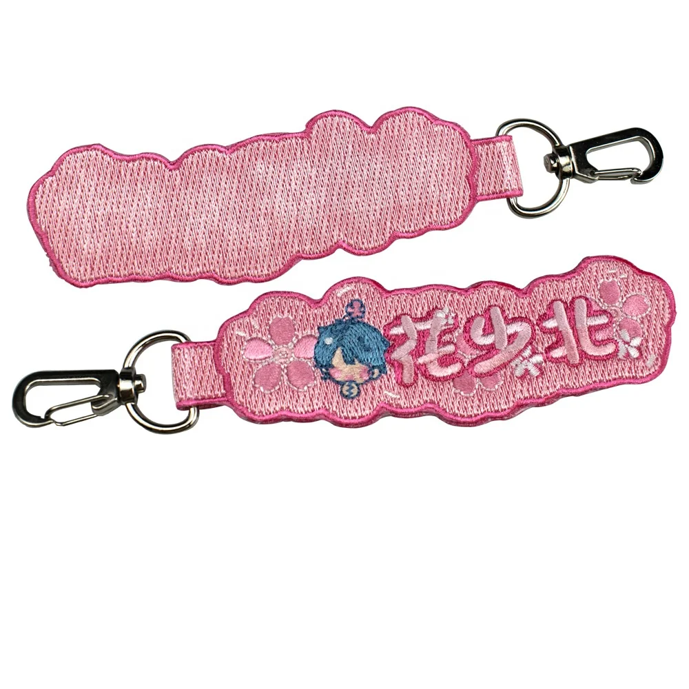 Wholesale High Quality Embroidered Keychain Custom Fabric Keychains Custom Logo Pilot Embroidery