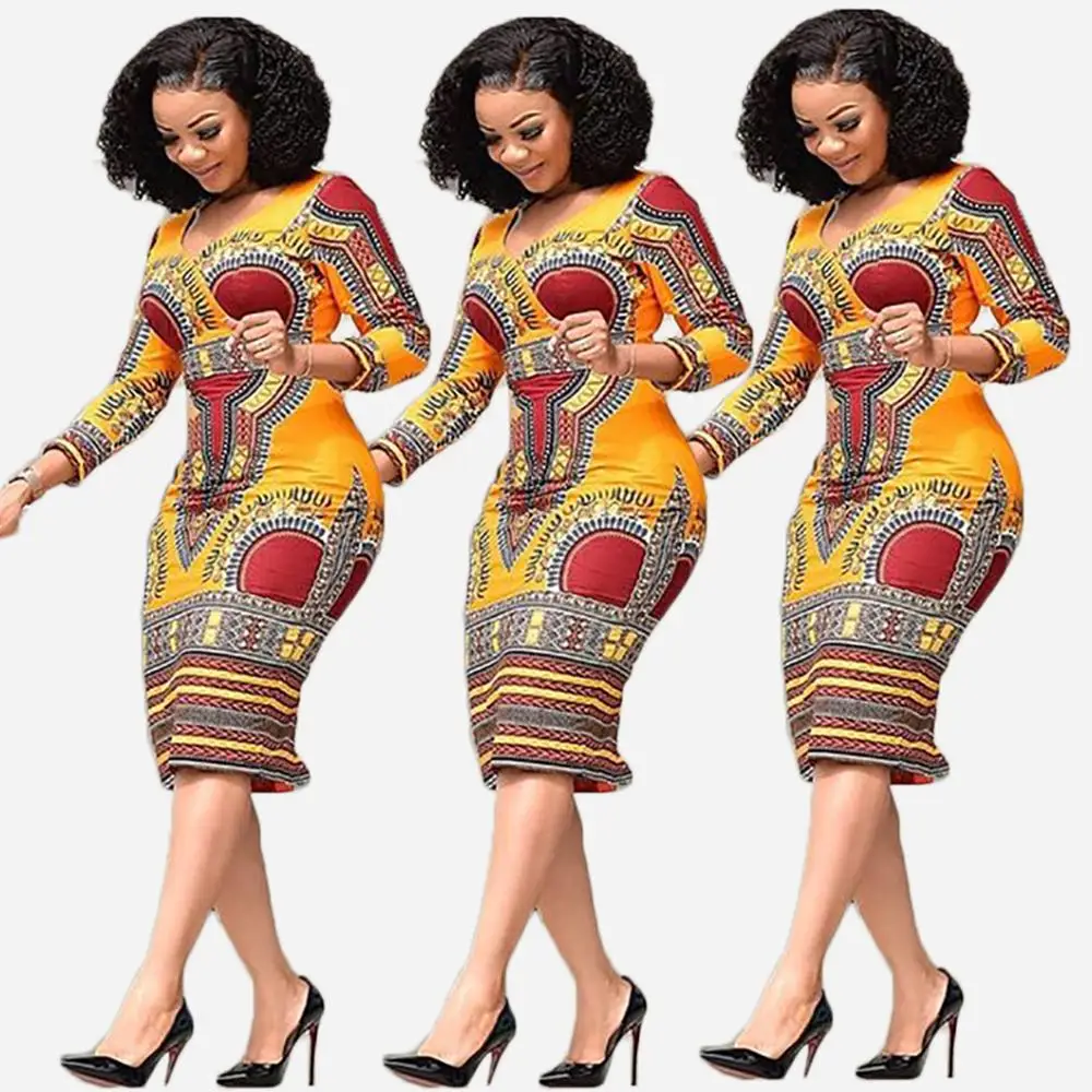 

CA8020 modern african ladies designs style dashiki dress for women, Picture shown