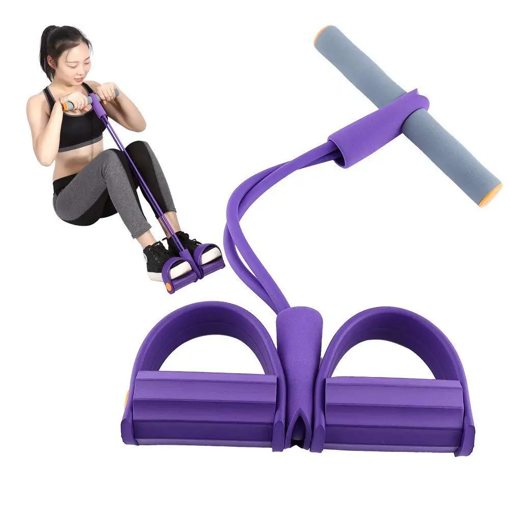 

New Quality Latex Home Workout Portable Stretching Trainer Fitness Pull Rope Resistance Yoga Bands, Purple,pink,blue