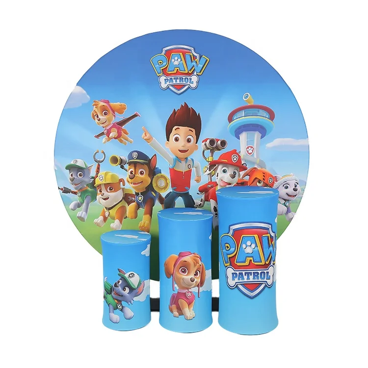 

Hot Selling Cheap Custom Cartoon Character Printing Banner Fabric Round Frame Wall Wedding Circle Backdrop Stand