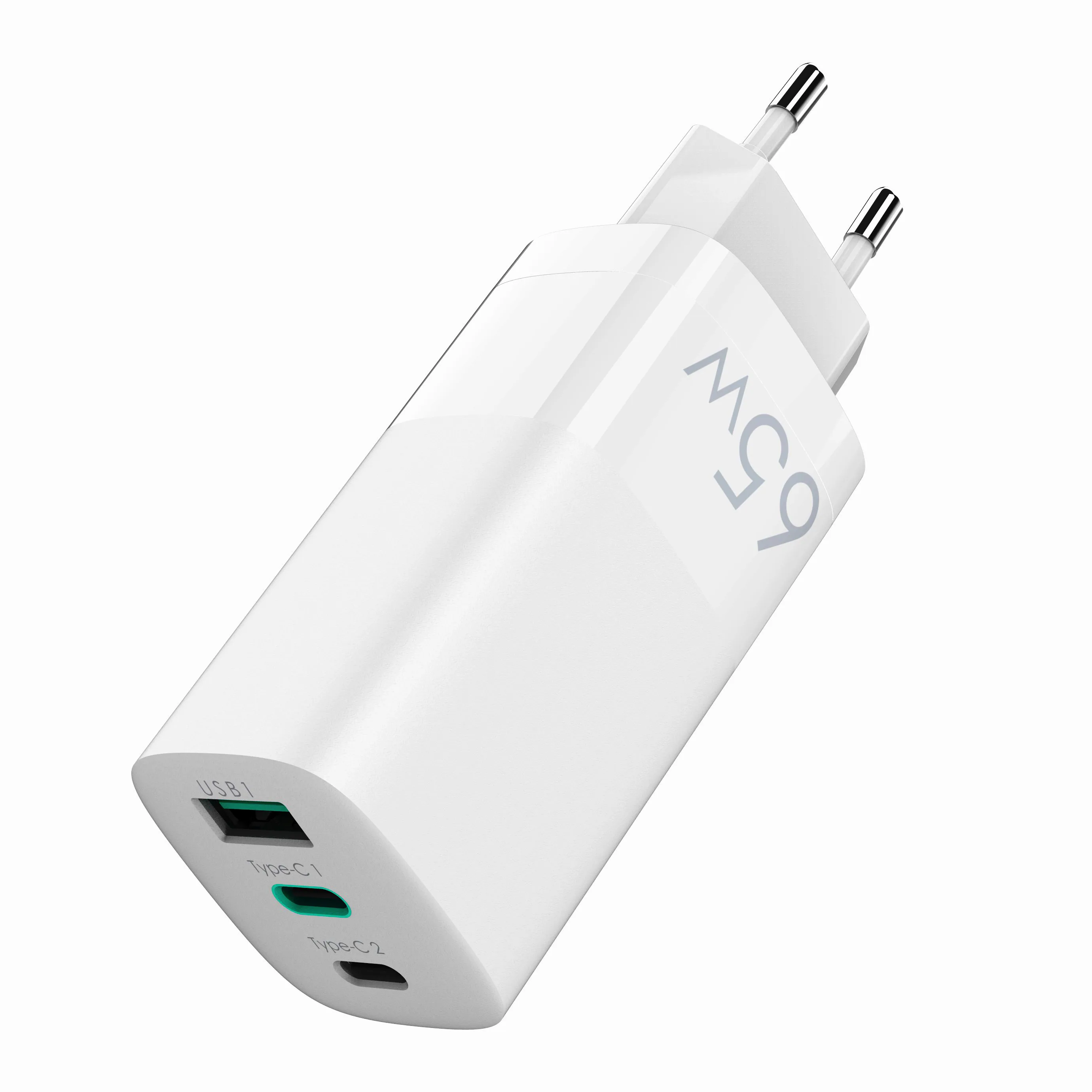 

Euro 2 pins certified 65w GaN tech PD fast travel charger