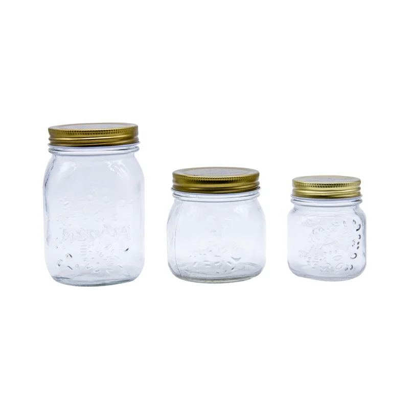 

Wholesale Various Size Metal Lid Wide Mouth Jam Peanut Butter Glass Mason Jar, Clear