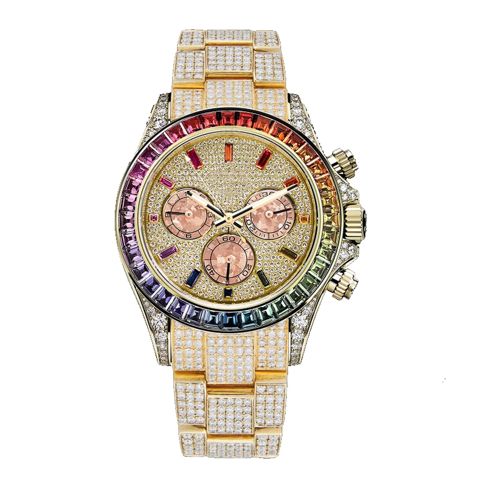 

Shifenmei S1092 new hot sale watch high-end chain watch custom color square drill rhinestone full diamond table