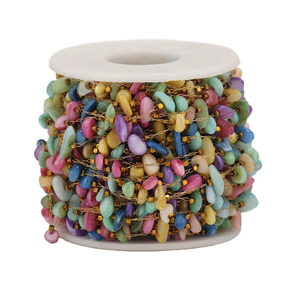 

Stainless Steel Chain 6-9mm Artificial Stone Chains for Colorful Pendant Making Necklace Bracelet Jewelry Accessories