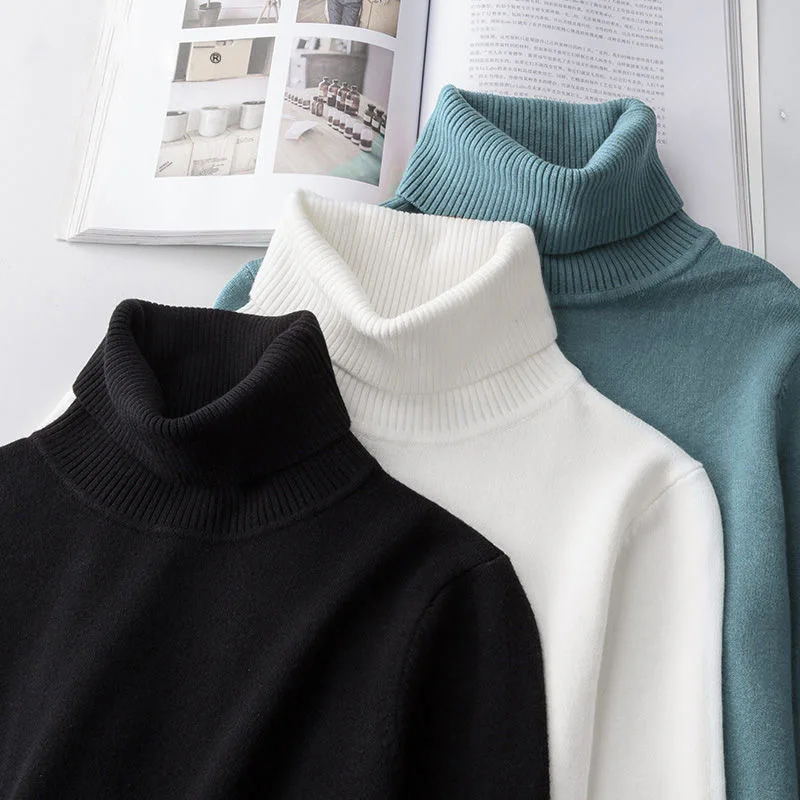 

Autumn and Winter Korean style turtleneck sweater for men in solid color pullover slim bottom sweater casual knitwear, Different colors and support to customized