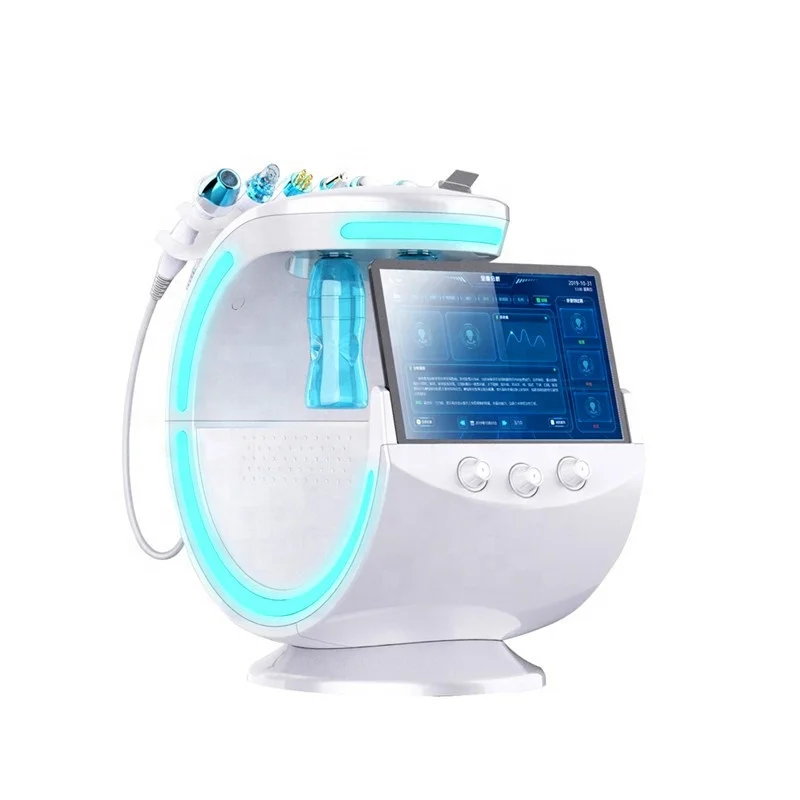 

2021 Professional Smart Ice Blue Ultrasonic Rf Aqua Skin Scrubber Dermabrasion Hydrafacials Machine With Skin Analysis System