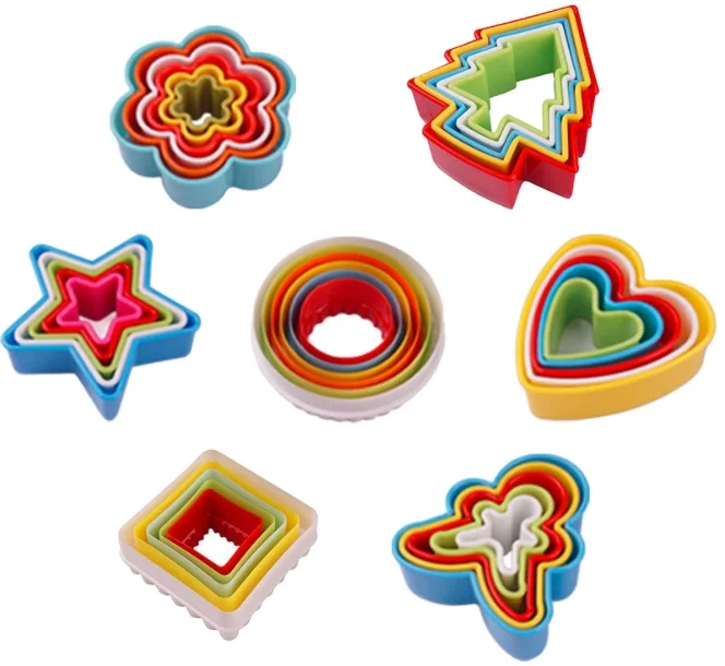 

5PCS/SET Mini Biscuit Sandwich Fondant Fruit Vegetable Christmas Cake Biscuit Baking Cookie Baking Mold Cutter