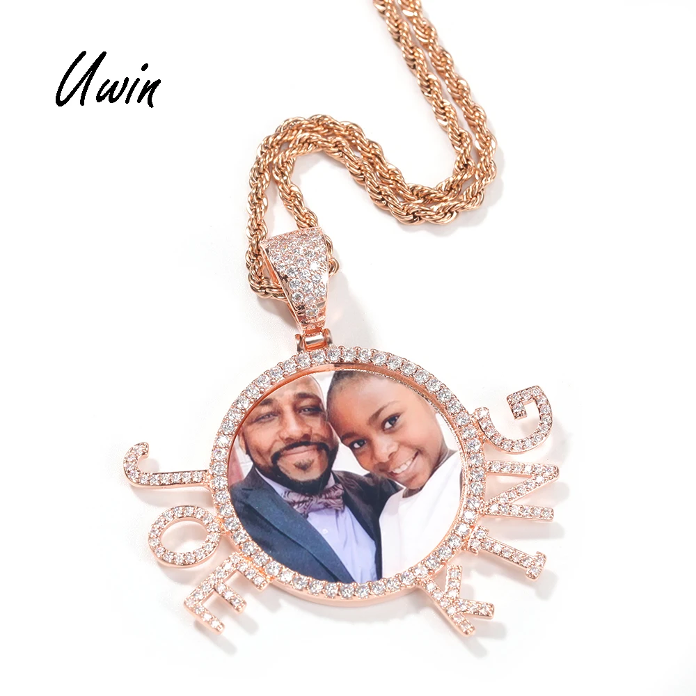 

2021 Custom Gold Plated Picture Pendant Name Jewelry with Names Rapper Customize Necklace