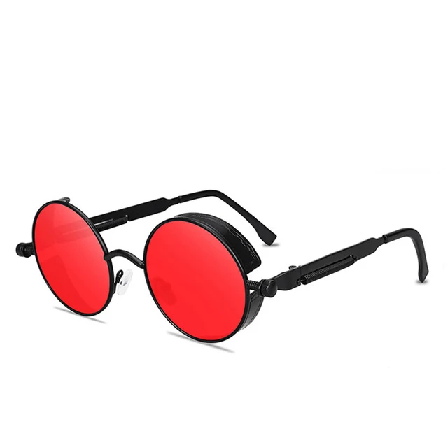 

Tingyuan Metal Steampunk Sunglasses Men Women Fashion Round Glasses Brand Design Vintage Sun Glasses High Quality Oculos de sol