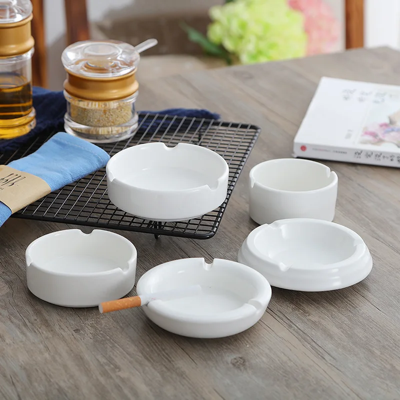 

Mfashion Cheap white round porcelain ceramic ashtray custom ashtray, Mixed