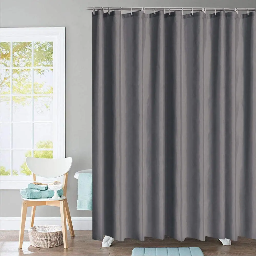 

Amazon Hot Selling Shower Curtain Dark Grey Blank Design Shower Curtains, Custom color