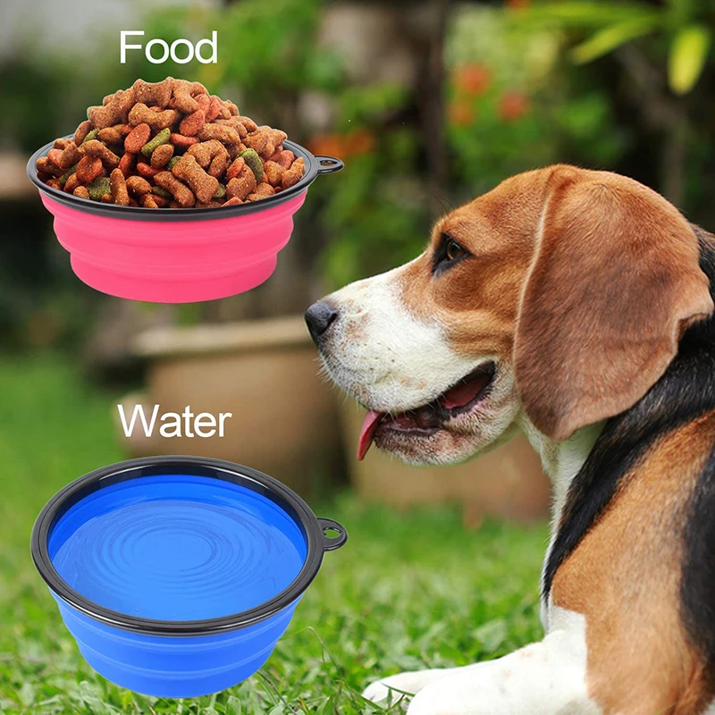 

350ml Foldable Pet Food Bowls Feeding Watering Tray for Dogs Outdoor Camping