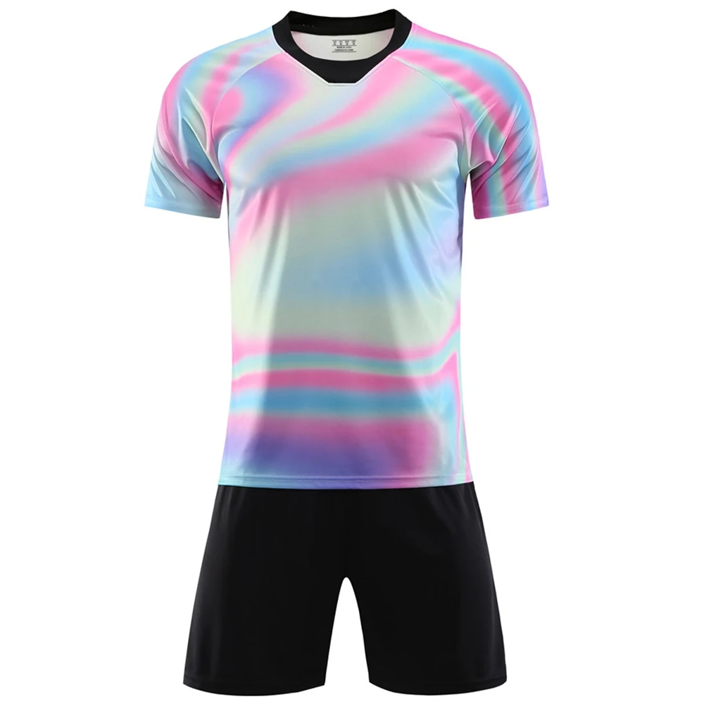 

2023 Can Be Customized With Logo Ment-shirt Shorts Sets Club Football Match Seven Color Laser Soccer Jersey