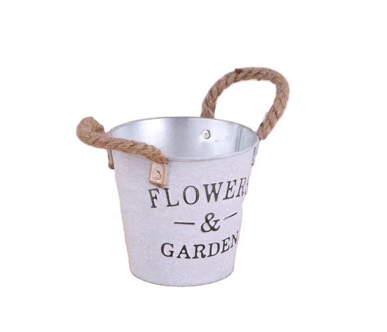

Wholesale Home Decorative Garden Plants Antique Round White Color Hemp Rope Hanging Painting Flower Pots, Antique white