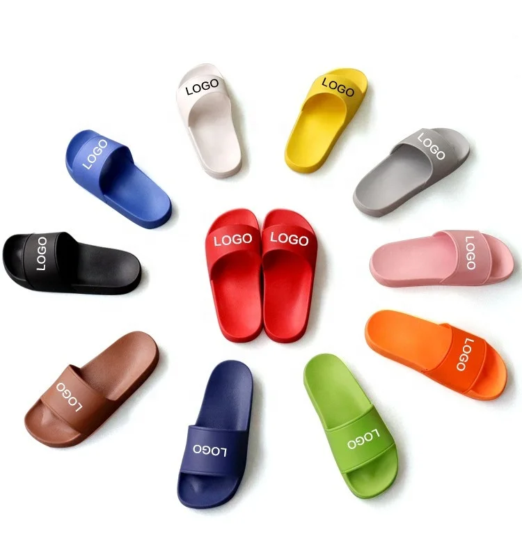 

OEM Custom logo Slides Footwear Sandal PVC Slippers Customize Logo Men Plain Blank Slide Slippers Custom Logo Slides Sandal, Customized color or existing color