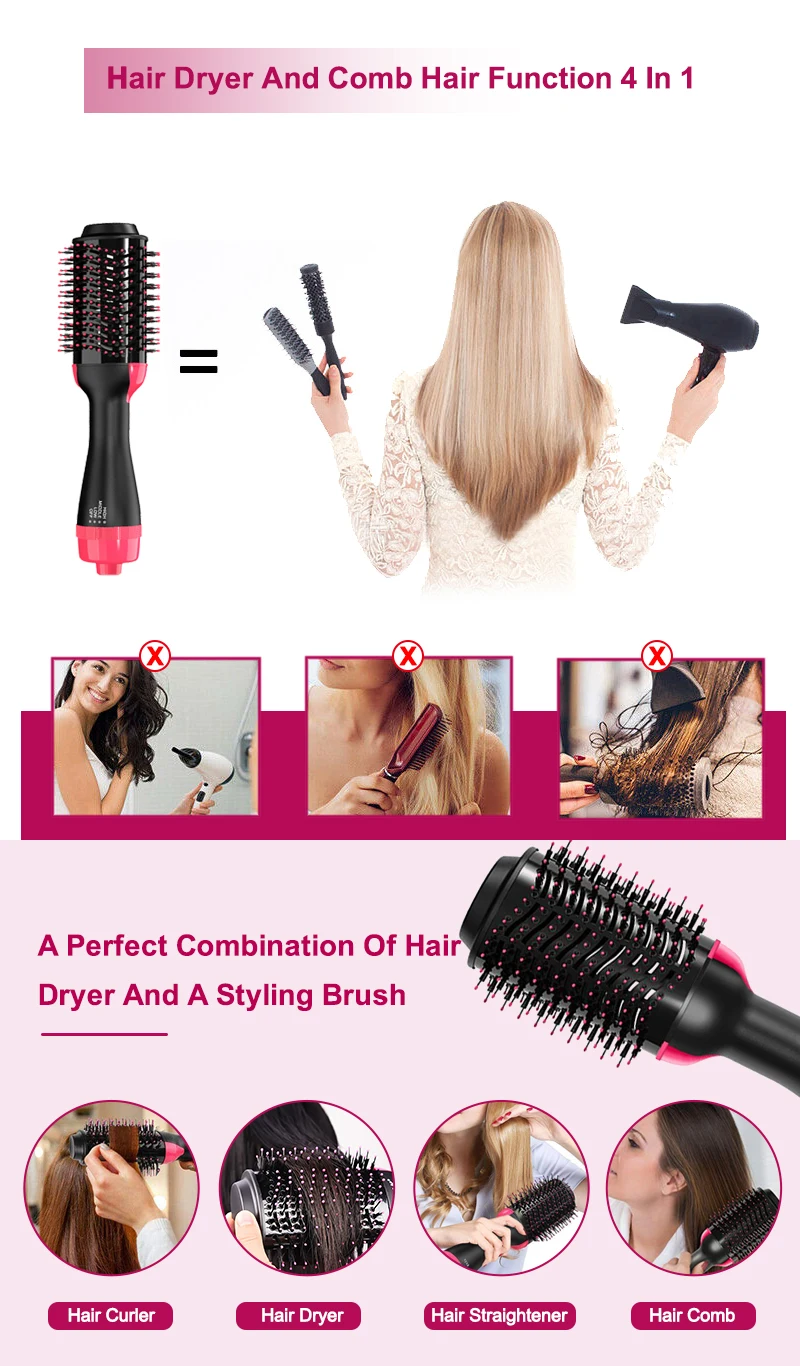 amazon best sellers Hot selling Hair Dryer and Styler One step Hot air Brush Hair Brush Rotating Styler