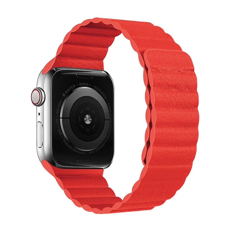 

38MM 40MM Magnetic Leather Loop Watch Strap Bands For Apple, 10 colors