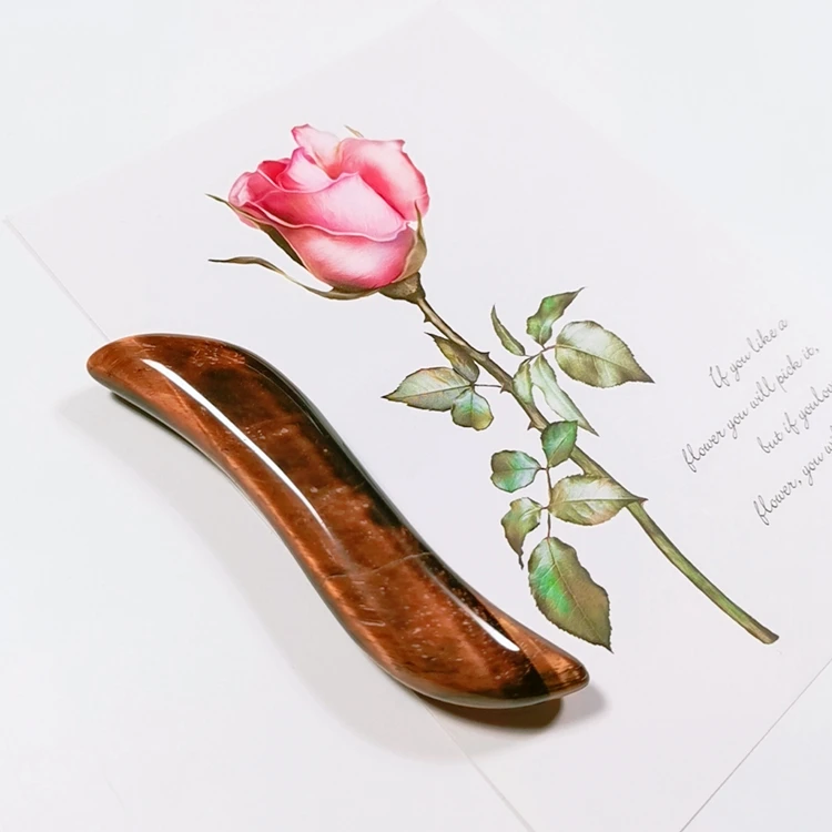 

100% Good Quality Yellow Tiger Eye Guasha for facial massage tool jade stone