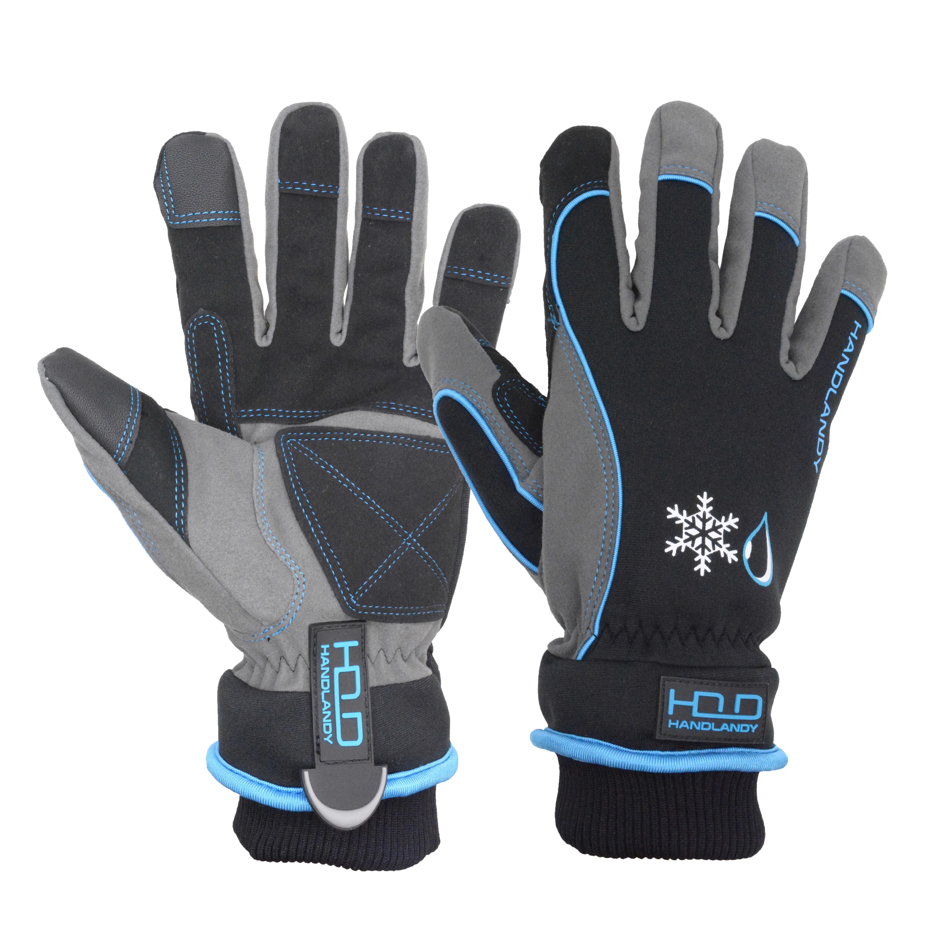 

HANDLANDY Winter Thermal Gloves sport work insulate fleece Waterproof for woman Breathable winter gloves, Black , blue, grey