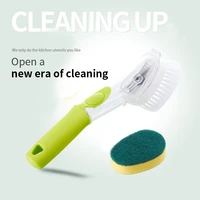 

Eco Friendly Soap Dispensing Sponge Kitchen Dish Wash Cleaning Brush With Removable Head