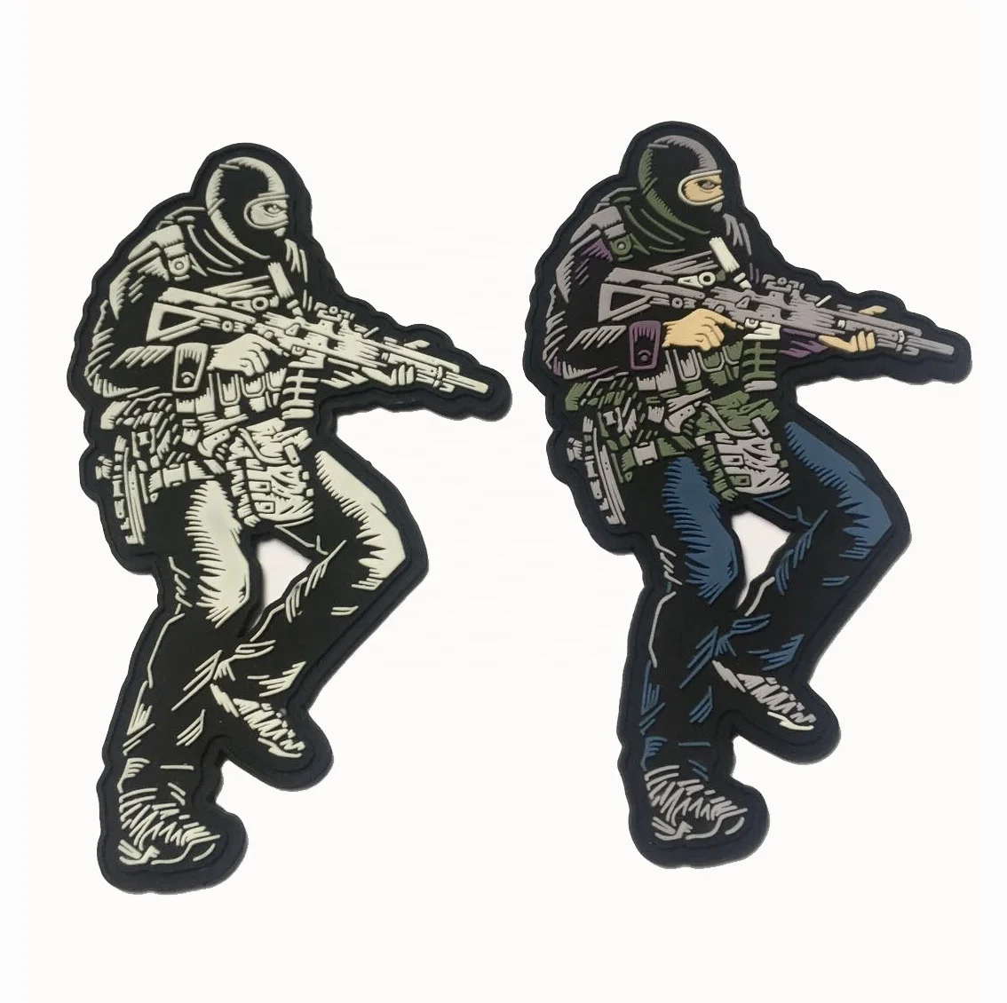 

Customized military weapon rubber PVC patch for airsoft, Custom pms color