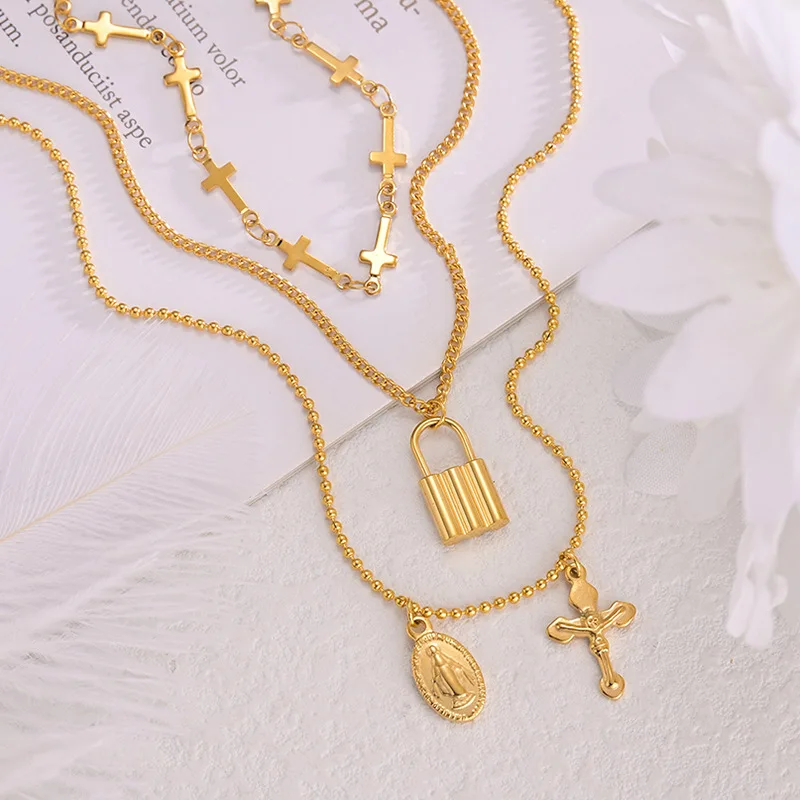 

XuQian Wholesale Gold Plated Layer Necklace Chain for Women