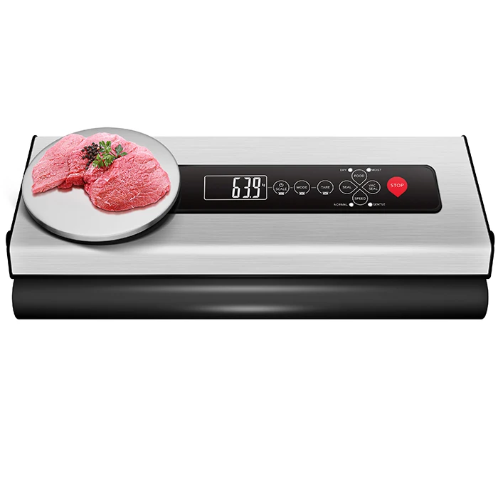 
Stainless Steel Vacuum Packing Machine With Kitchen Digital Scale and Food Vacuum Bags Rolls for Vacuum Packaging and Sous Vide 