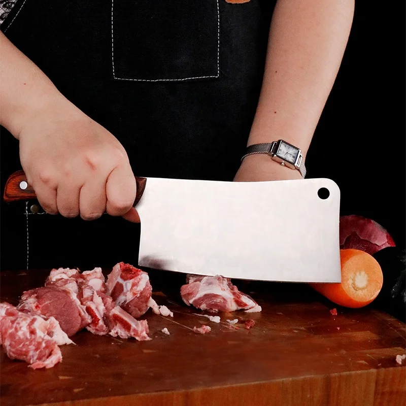 

High Quality Stainless Steel Chopping Knife With Wood Handle