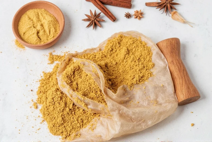 Kitchen shelf with spices and sugar