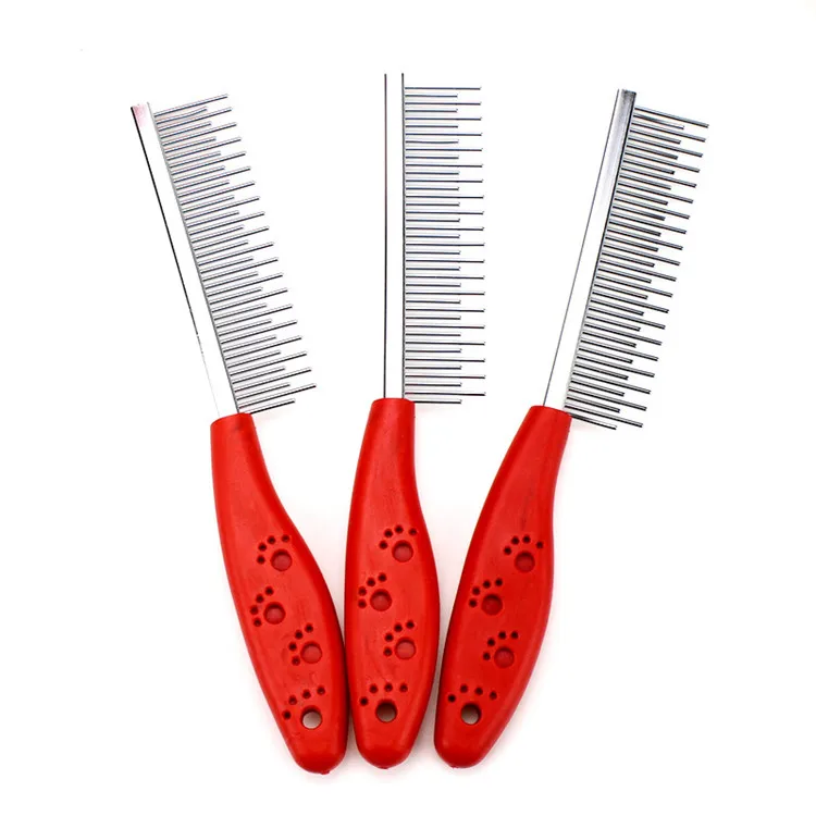 

Eco-Friendly foot print pet hair remover roller dog grooming comb, Red, blue