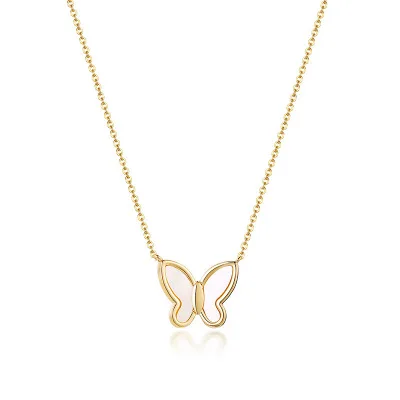 

Stainless Steel Necklace Gold Plated Shell Butterfly Necklace Bead Chain Necklace