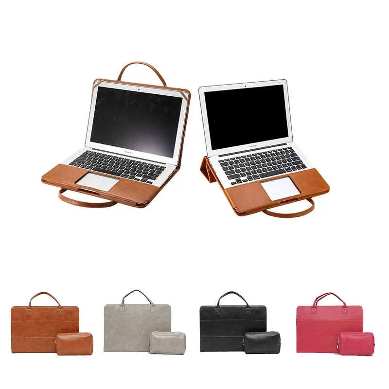 

newest fashion business leather 15 inch laptop hand bag for men with storage case