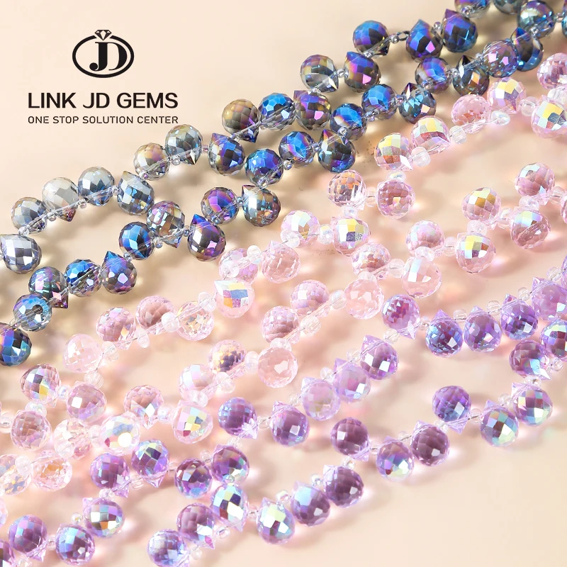 Wholesale Crystal Beads 100PCS/Strand Faceted Plating Glass Drop Shape Beads For Jewelry Making Bulk