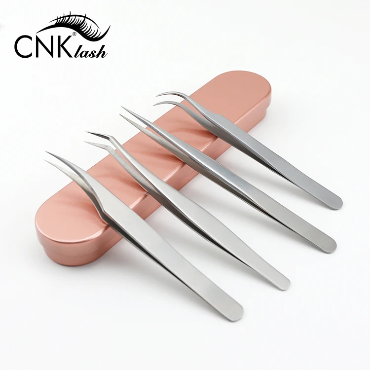 

Cheap Price Personalized Matte Silver Mink Eyelash Tweezers With Custom Brand Name