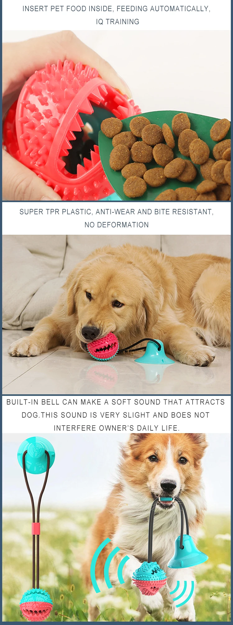 Upgraded Pet Molar Bite Chew Aggressive Chewers Pet Ball Toy