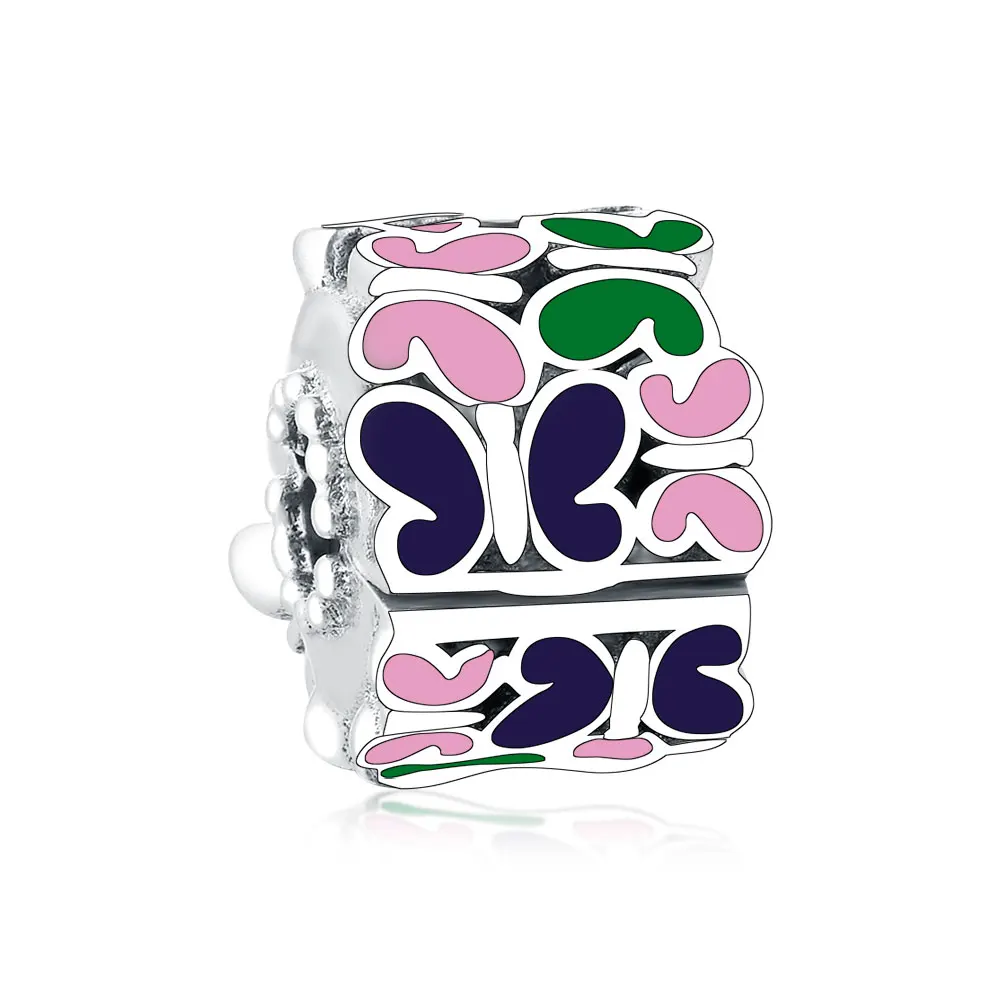 

New 925 Sterling Silver Enamel Butterfly Clip Beads Charms Fit Original Pandora Charms Bracelet Necklace Jewelry