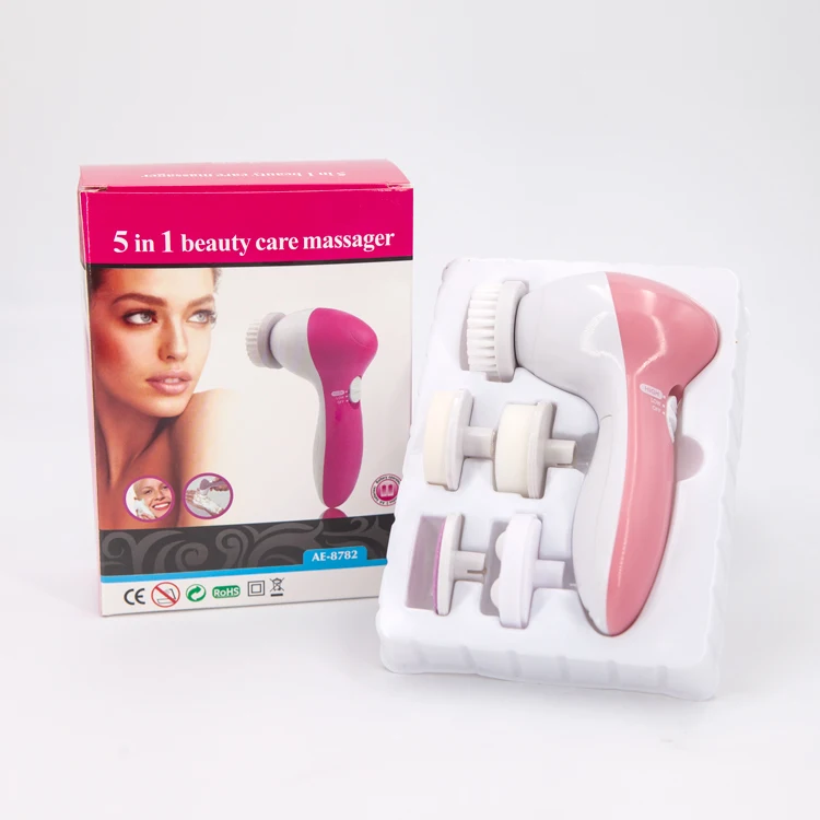 

5 in 1 beauty care massager Skin Cleaner And Tightening Device Scrubber Machine Pink White, White+pink