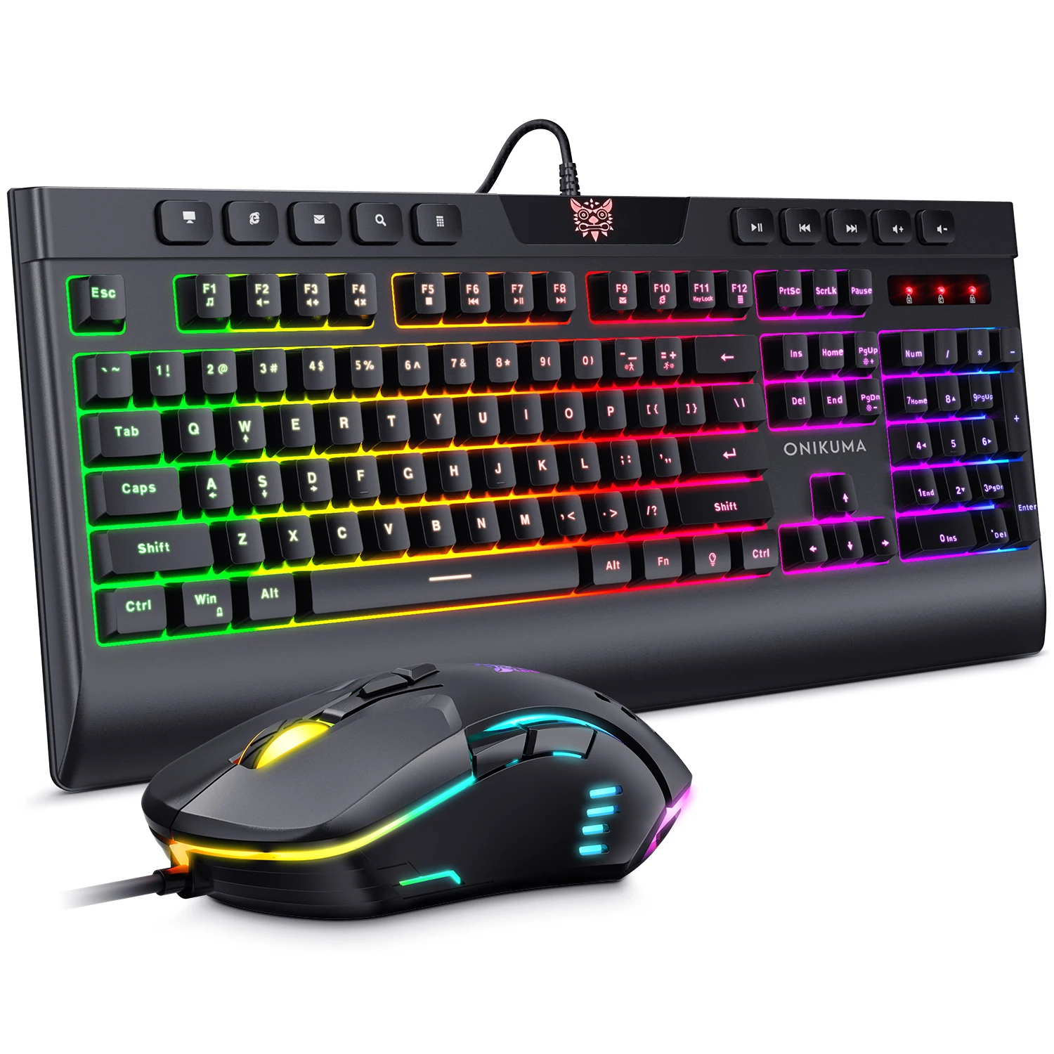

ONIKUMA G21 CW902 RGB Light Professional Gaming Wired Mouse Keyboard Combo, Black