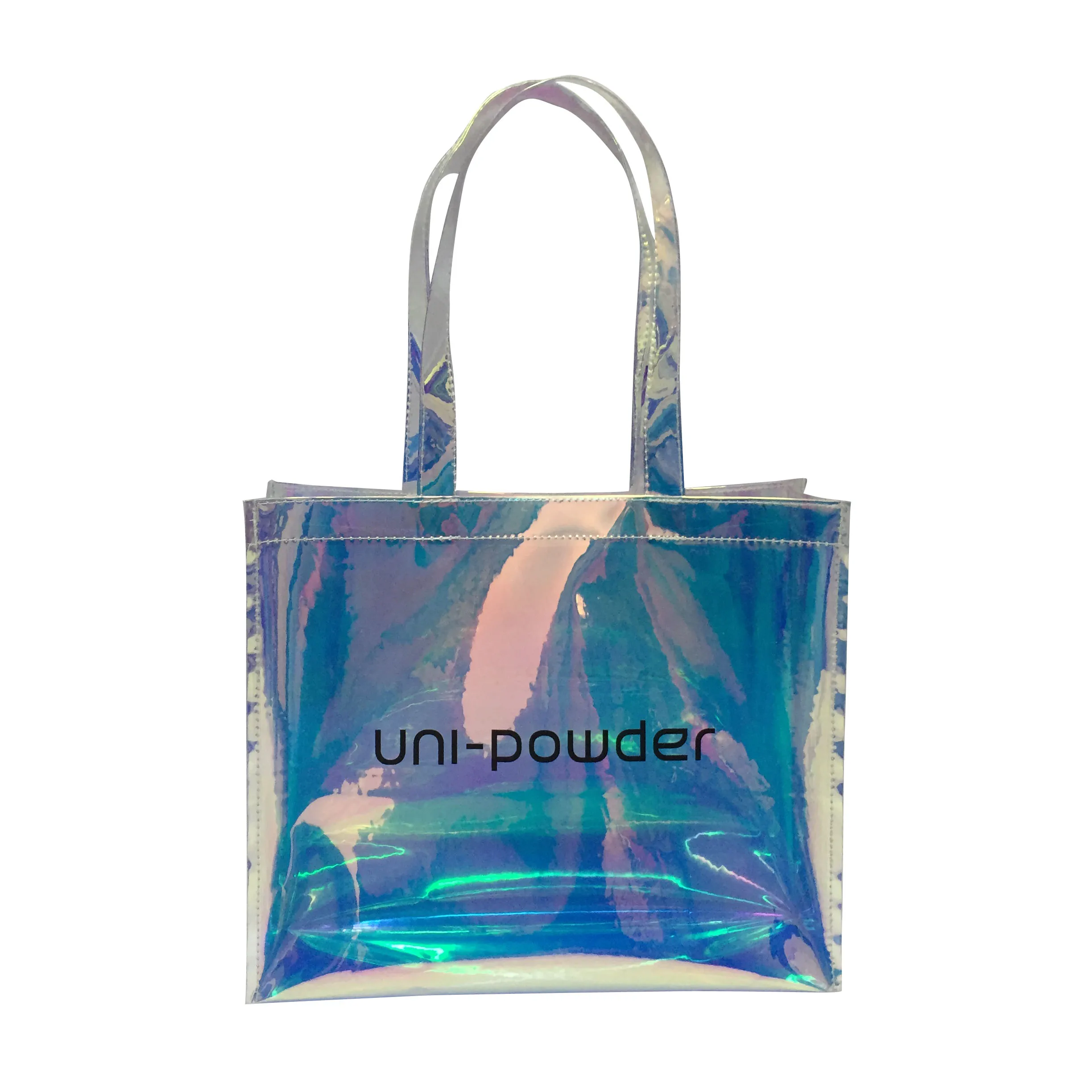 Clear Holographic Rainbow Iridescent Tote Bags Pvc Transparent Beach ...