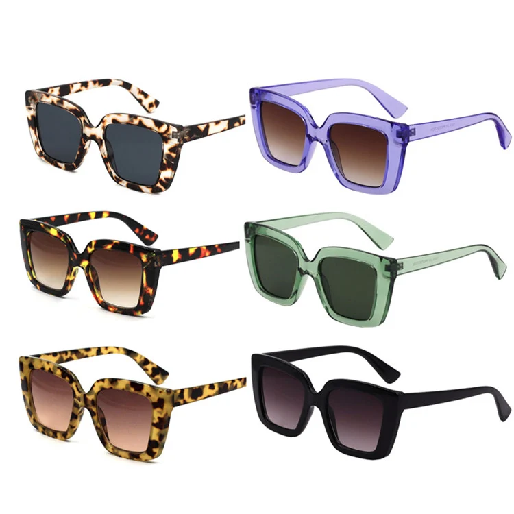 

VIFF HP18907 fashion wholesale eyewear women square oversized sunglasses vendors leopard logo sun glass