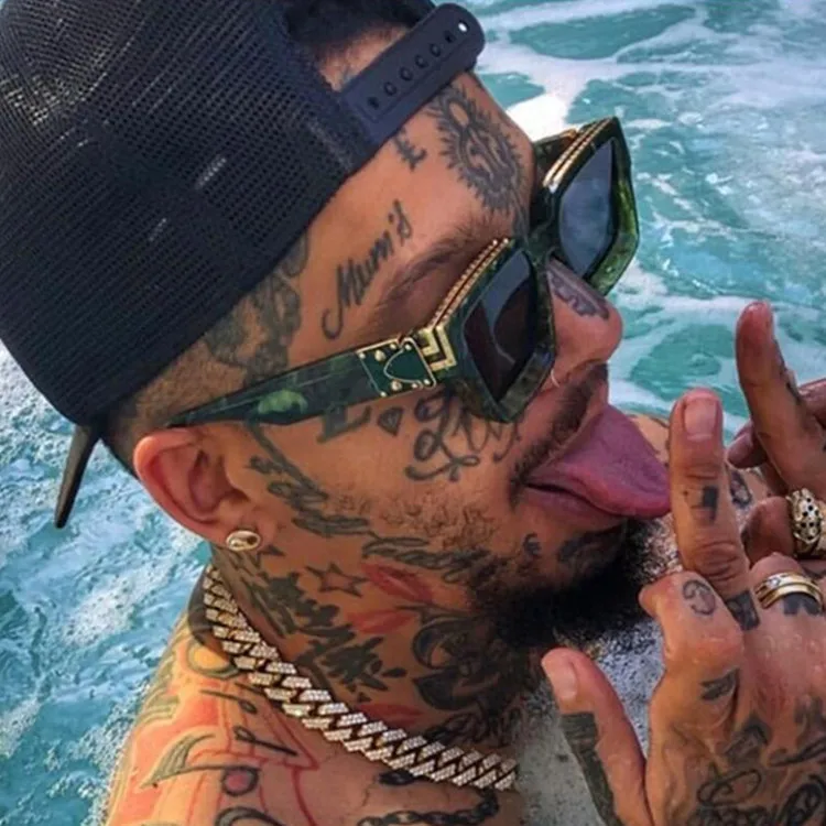 

Fashion Thick Frame Retro Square Sun Glasses Shades Women Sunglasses Luxury Designer Millionaire Sunglasses Men, As pictures or customized color