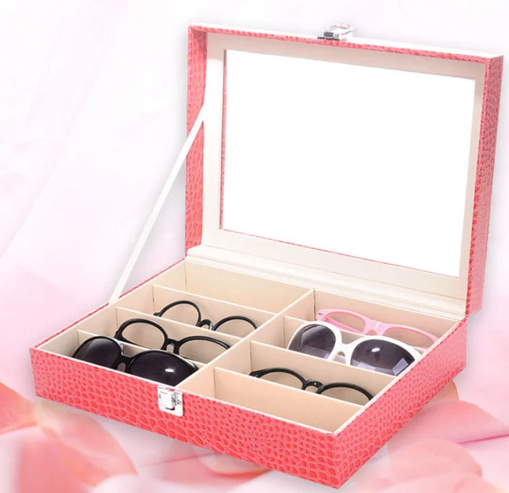 

Sunglasses Big Storage Case Box Eyewear Show Display Rack Luxury Sunglasses Box Drawer Packaging Leather Case