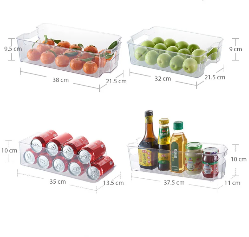 

Refrigerator Organizer Bins Pop Soda Can Dispenser Beverage Holder for FridgeClear Plastic Canned Food Pantry Storage Rack