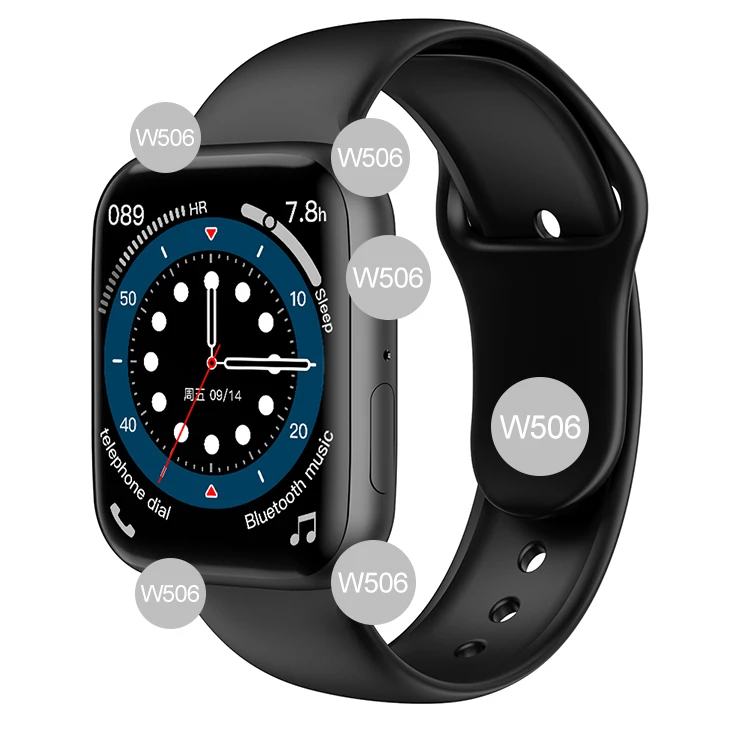 

W506 smart watch waterproof ip68 series 6 blood pressure smart watch with call