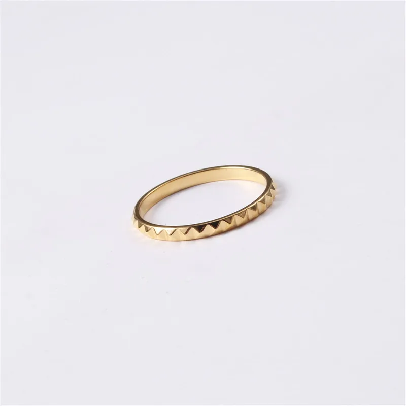 Joolim Jewelry Wholesale 18K Gold Plated Rivet Dainty Stainless Steel Rings for Women Rings