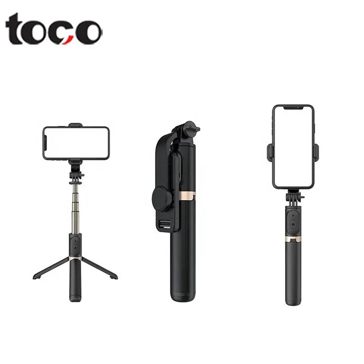 

toco wireless mobile phone tripod selfie stick Handheld Telescopic 360 Degree 3 in 1 selfie stick, Black white other
