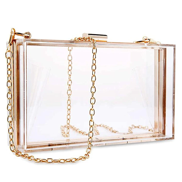 

Wholesale clear wedding clutch transparent acrylic crossbody bag