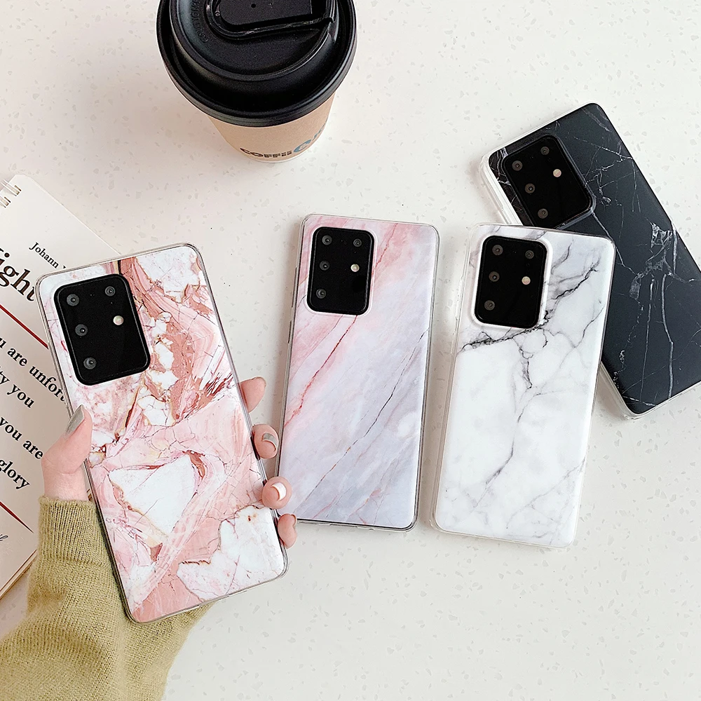 

Classic Marble Phone Case For Samsung Galaxy S20 FE A50 A51 A71 A32 A52 A72 S21 S10 S8 S9 Plus Note 20 10 Soft Phone Back Cover, As the picture