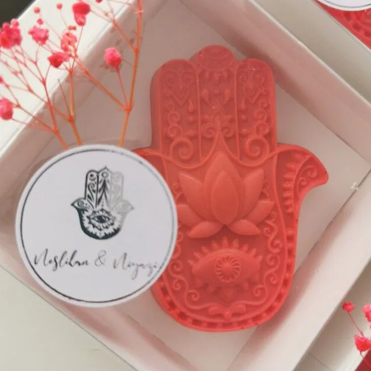 

T 274 DIY Fatima hand silicone mold Buddha flower cake mold candle mold